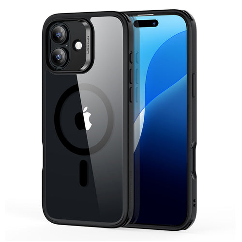 Husa pentru iPhone 16, ESR Classic Hybrid HaloLock, negru/transparenta
