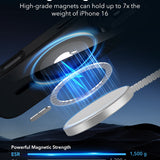 Husa pentru iPhone 16, ESR Classic Hybrid HaloLock, negru/transparenta