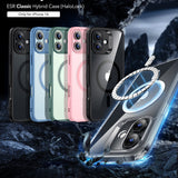Husa pentru iPhone 16, ESR Classic Hybrid HaloLock, negru/transparenta
