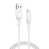 Cablu Lito de date (LD06L), USB to Lightning, 2.4A, PVC, 1m, alb