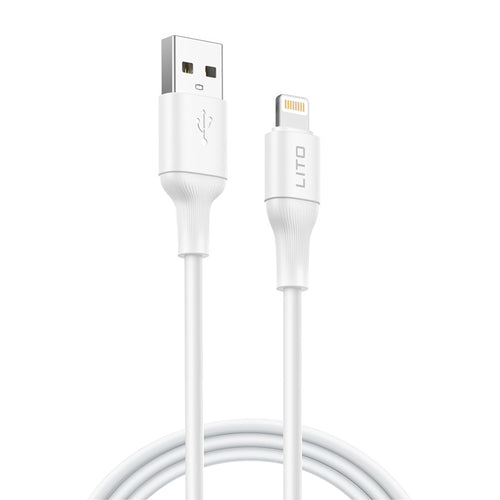 Cablu Lito de date (LD06L), USB to Lightning, 2.4A, PVC, 1m, alb