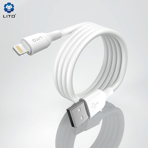 Cablu Lito de date (LD06L), USB to Lightning, 2.4A, PVC, 1m, alb