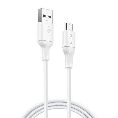 Cablu Lito de date (LD06V), USB to Micro-USB, 2.4A, PVC, 1m, alb
