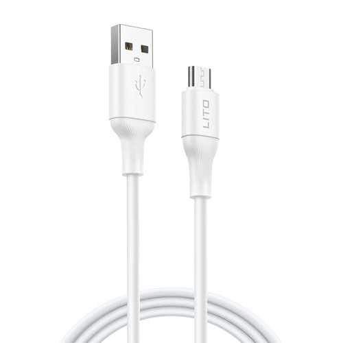 Cablu Lito de date (LD06V), USB to Micro-USB, 2.4A, PVC, 1m, alb