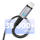 Cablu Lito de date (LD10CC), Type-C to Type-C, Incarcare rapida, 60W, cu LED Light, 1m, negru