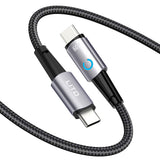 Cablu Lito de date (LD10CC), Type-C to Type-C, Incarcare rapida, 60W, cu LED Light, 1m, negru