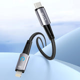Cablu Lito de date (LD10CL), Type-C to Lightning, Incarcare rapida, 30W, cu LED Light, 1m, alb