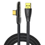 Cablu Lito de date (LD11C), USB to Type-Cn Incarcare rapida, Angled Design, Auriu Plated Interface, 2.4A, 1m, negru