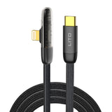 Cablu Lito de date (LD11CL), Type-C to Lightning, Incarcare rapida, Angled Design, Auriu Plated Interface, 30W, 1m, negru
