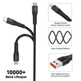 Cablu Lito de date (LD14), USB to Lightning Incarcare rapida 2.4A, 480Mbps, Nylon, 1m, negru