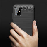 Husa pentru Samsung Galaxy A71 4G, Techsuit Carbon Silicone, negru