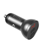 Incarcator auto Baseus (Ccbx-0G), Afisaj digital, 2x USB-A, 24W, gri