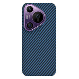 Husa pentru Huawei Pura 70 Pro, Techsuit Carbonite FiberShell, cyan