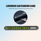 Techsuit Premium Telefon Numar parcare (PNP1), Semn parcare temporar pentru Bord, Zinc Alloy, Detasabil Adhesive, Negru