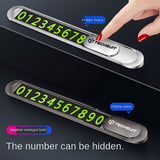 Techsuit Premium Telefon Numar parcare (PNP1), Semn parcare temporar pentru Bord, Zinc Alloy, Detasabil Adhesive, Negru