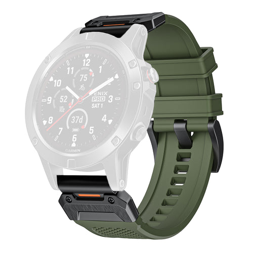 Curea pentru Garmin Fenix 6X/6X Pro, Techsuit Watchband QuickFit 26mm (W068), verde