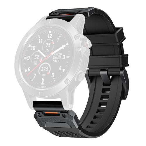 Curea pentru Garmin Fenix 5/6/6 Pro, Techsuit Watchband QuickFit 22mm (W068), negru