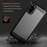 Husa pentru Samsung Galaxy S20, Techsuit Carbon Silicone, albastru