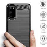 Husa pentru Samsung Galaxy S20, Techsuit Carbon Silicone, albastru