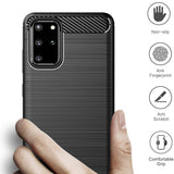 Husa pentru Samsung Galaxy S20 Plus, Techsuit Carbon Silicone, albastru