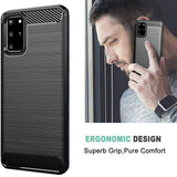 Husa pentru Samsung Galaxy S20 Plus, Techsuit Carbon Silicone, albastru