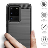 Husa pentru Samsung Galaxy S20 Ultra 5G, Techsuit Carbon Silicone, albastru