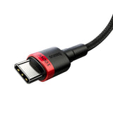 Cablu Baseus de date Cafule (Catklf-AL91), USB-C to Type-C, PD 2.0, 100W, 2m, negru;rosu