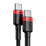 Cablu Baseus de date Cafule (Catklf-AL91), USB-C to Type-C, PD 2.0, 100W, 2m, negru;rosu