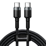 Cablu Baseus de date Cafule (Catklf-ALG1), Type-C to Type-C, Flash Charging, PD 2.0, 100W, 480Mbps, 2m, negru;gri