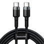 Cablu Baseus de date Cafule (Catklf-ALG1), Type-C to Type-C, Flash Charging, PD 2.0, 100W, 480Mbps, 2m, negru;gri