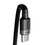 Cablu Baseus de date Cafule (Catklf-ALG1), Type-C to Type-C, Flash Charging, PD 2.0, 100W, 480Mbps, 2m, negru;gri