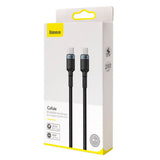 Cablu Baseus de date Cafule (Catklf-ALG1), Type-C to Type-C, Flash Charging, PD 2.0, 100W, 480Mbps, 2m, negru;gri