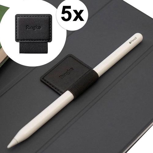 Ringke Pen Holder (5 pack), Ecological Leather, Textile, Elastic, Negru