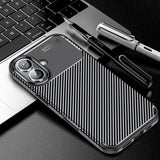 Husa pentru iPhone 16 Plus, Techsuit CarbonFiber, negru