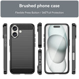 Husa pentru iPhone 16 Plus, Techsuit Carbon Silicone, albastru