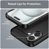 Husa pentru iPhone 16 Plus, Techsuit Carbon Silicone, albastru