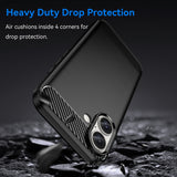 Husa pentru iPhone 16 Plus, Techsuit Carbon Silicone, albastru