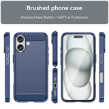 Husa pentru iPhone 16 Plus, Techsuit Carbon Silicone, albastru