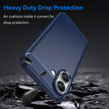 Husa pentru iPhone 16 Plus, Techsuit Carbon Silicone, albastru