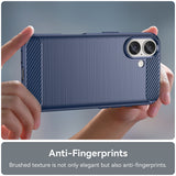 Husa pentru iPhone 16 Plus, Techsuit Carbon Silicone, albastru