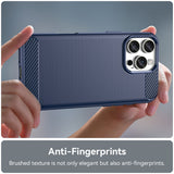 Husa pentru iPhone 16 Pro, Techsuit Carbon Silicone, albastru