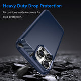 Husa pentru iPhone 16 Pro, Techsuit Carbon Silicone, albastru