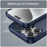 Husa pentru iPhone 16 Pro, Techsuit Carbon Silicone, albastru