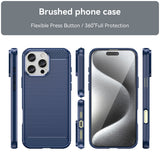 Husa pentru iPhone 16 Pro Max, Techsuit Carbon Silicone, albastru