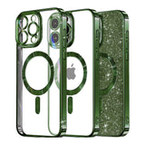 Husa pentru iPhone 16 Pro Max, Techsuit Lux Glitter MagSafe, albastru