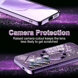 Husa pentru iPhone 16, Techsuit Lux Glitter MagSafe, roz auriu
