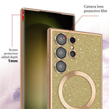 Husa pentru iPhone 16, Techsuit Lux Glitter MagSafe, roz auriu