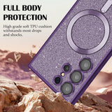 Husa pentru iPhone 16, Techsuit Lux Glitter MagSafe, roz auriu