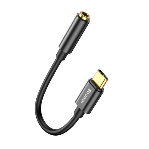 Adaptor Baseus, Audio Cable L54 Catl54 01 Type-C to Jack 3 5mm DAC Chip Converter Koff A3d2de, Negru