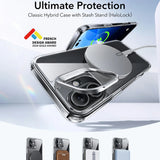 Husa pentru iPhone 16 Plus, ESR Classic Hybrid HaloLock Kickstand, transparenta